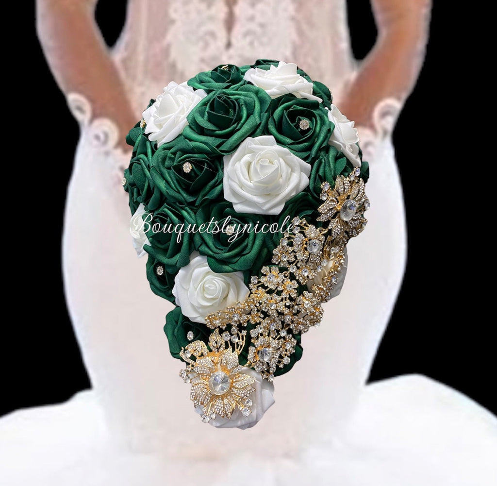 Cascading on sale brooch bouquet