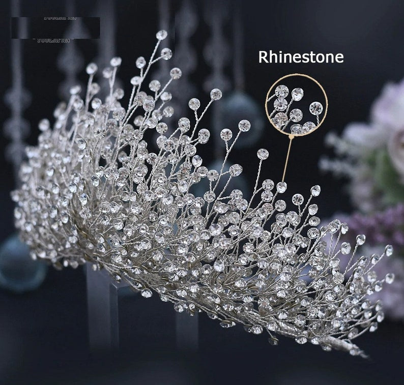 HP-0021 l Large Crystal Rhinestone Flower Brooch Brooches SILVER l GOL –  Bouquets by Nicole