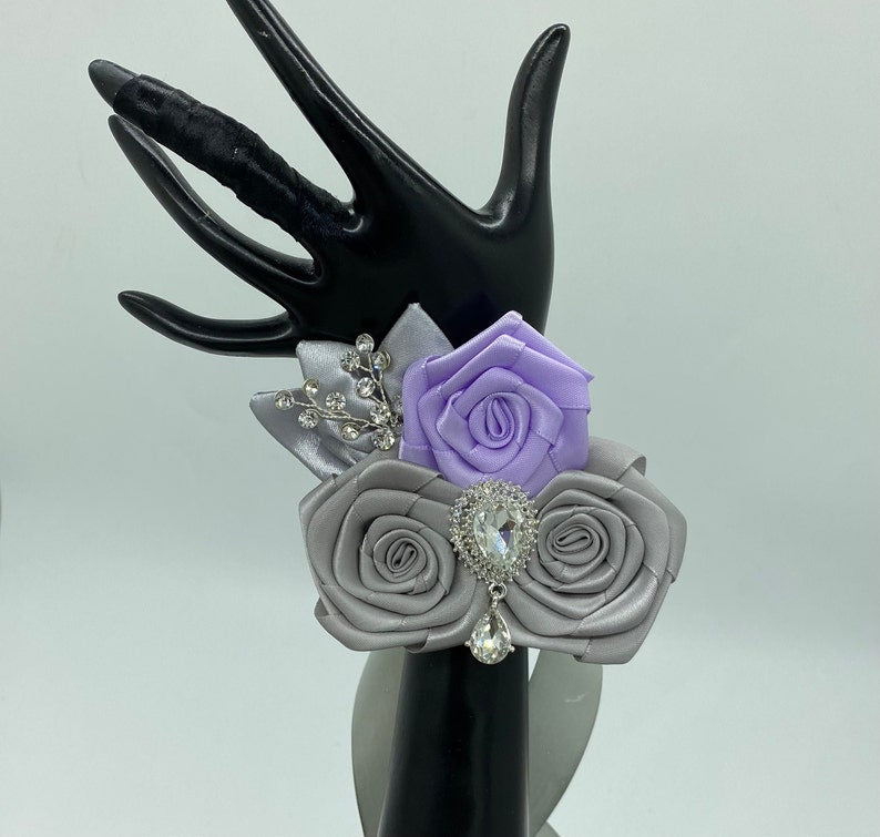 Silver Metal Handmade Flower Lapel Pin, Buttonhole, Corsage, Boutonniere