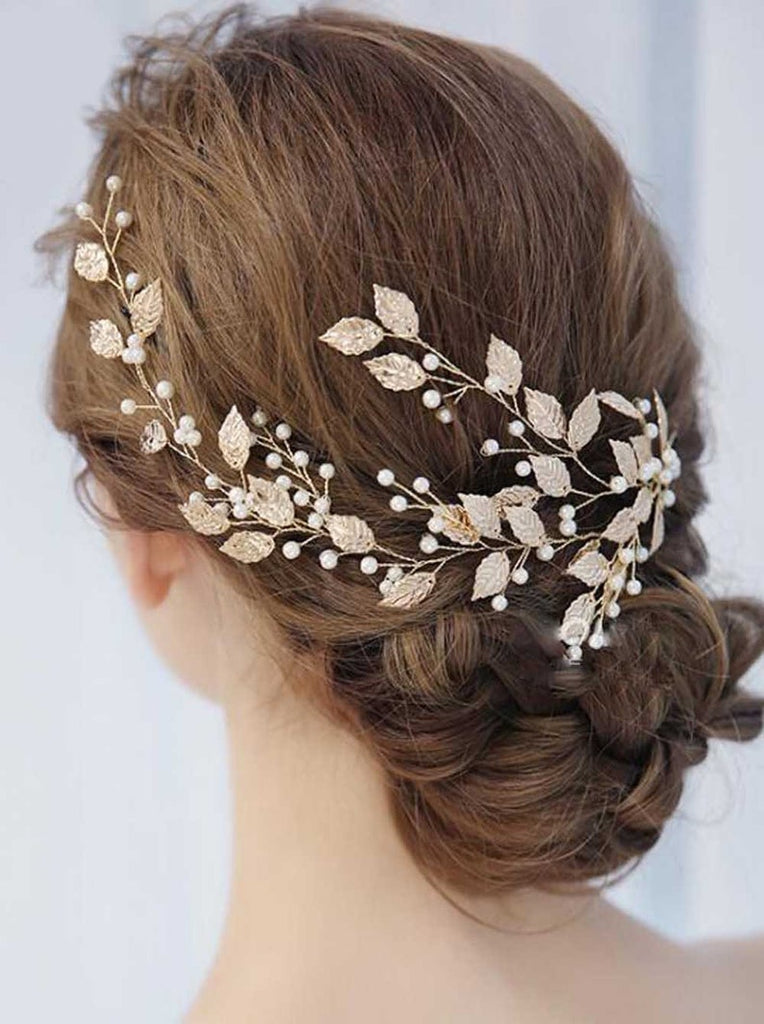 HP-0022 Vintage Leaves l Floral Bridal Headband l Bohemian Headpiece l  Crystal Pearl l Hair Vine l Flower Halo l Wedding Accessories l Quincenara