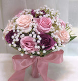 02SK - Silk Roses Brooch Bouquet Various colors