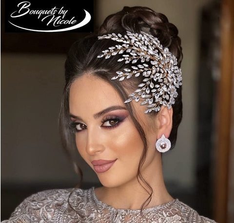 Bridal Hair Accessories l Rhinestone Wedding Forehead Headband  l Hair Comb l Hair Piece HP-24