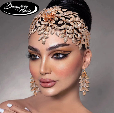 Bridal Hair Accessories l Rhinestone Wedding Forehead Headband  l Hair Comb l Hair Piece HP-23