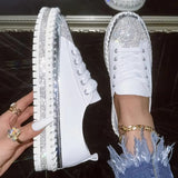 White Silver Bridal Sneakers