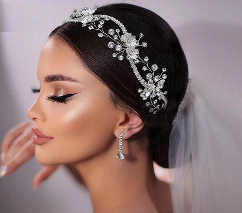 Bridal Hair Accessories l Rhinestone Wedding Headband l Hair Comb l Hairpiece l Belt HP-36