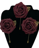 Burgundy ~ Customized Boutonniere l Lapel Pin l Real Touch Roses l Prom l Men's Formal l BOUT- 012