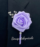 Lavender White ~ Customized Wrist Corsage l Real Touch Roses l Prom l Formal l Mothers l Grandmothers COR-015