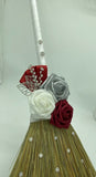 Customized Wedding Jumping broom l Silver l Dark Red l White l Traditional Wedding Broom l Heirloom African American Heritage