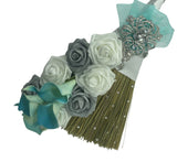 Customized Wedding Jumping broom l Mint l Silver l Traditional Wedding Broom l Heirloom African American Heritage