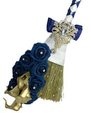 Customized Wedding Jumping broom l Navy Blue l White l Traditional Wedding Broom l Heirloom African American Heritage