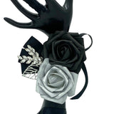 Black ~ Customized Boutonniere l Lapel Pin l Real Touch Roses l Prom l Men's Formal l BOUT- 009