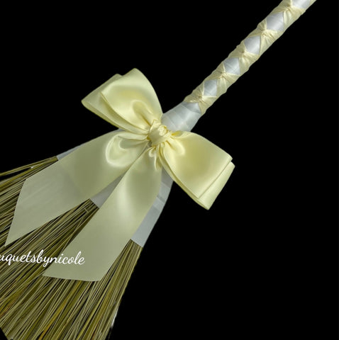 Customized Wedding Jumping broom l White l Ivory l Traditional Wedding Broom l Heirloom African American Heritage