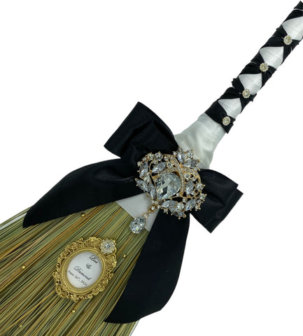 Customized Wedding Jumping broom l White l Black l Gold l Traditional Wedding Broom l Heirloom African American Heritage