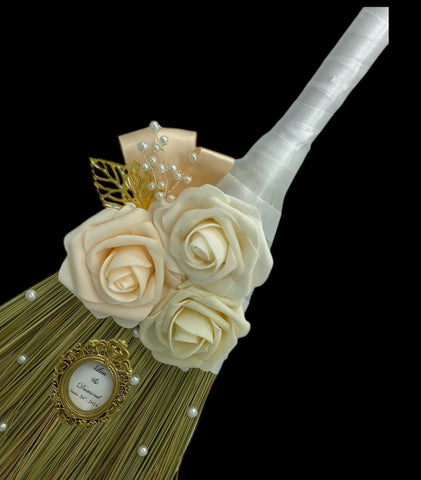 Customized Wedding Jumping broom l Blush l Ivory l Dark Ivory l Traditional Wedding Broom l Heirloom African American Heritage