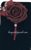 Burgundy Ivory ~ Customized Wrist Corsage l Real Touch Roses l Prom l Formal l Mothers l Grandmothers COR-013