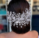 Bridal Hair Brooch Rhinestone Silver or Gold HP-011