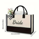 Bride Tote l Bridal Party Personalized Gifts l Bridesmaid Canvas Tote Bag l BAG-004