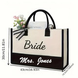 Bride Tote l Bridal Party Personalized Gifts l Bridesmaid Canvas Tote Bag l BAG-004