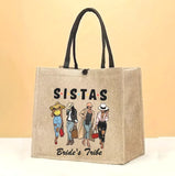 Bridal Party Personalized Gifts l Sistas Bridesmaid Canvas Tote Bag l BAG-002