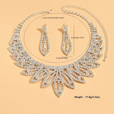 3pcs Jewelry Set l Silver l Gold Rhinestone Earrings l Necklace l Bracelet l Prom l Wedding JS-949