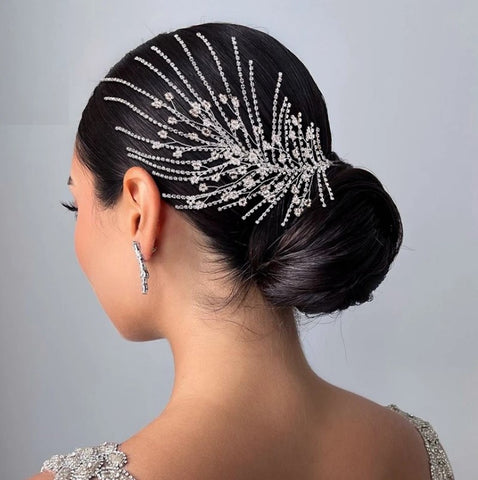 Bridal Hair Accessories l Rhinestone Wedding Forehead Headband l Hair Comb l HairPiece HP-31