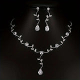 3pcs SILVER or GOLD Jewelry Set l Rhinestone Pearls Earrings l Necklace l Bracelet l Prom l Wedding JS-914