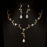 3pcs SILVER or GOLD Jewelry Set l Rhinestone Pearls Earrings l Necklace l Bracelet l Prom l Wedding JS-914