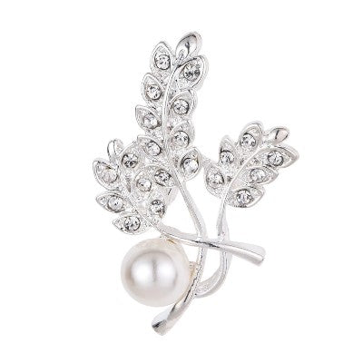 Gold or silver Heart Rhinestones & Pearls Brooch BR-96 – Bouquets by Nicole
