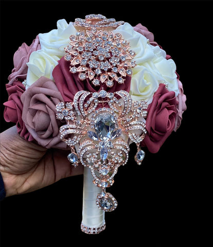 BUTTERFLIES~EMR Satin Rose Brooch Bouquet or DIY KIT – Bouquets by Nicole